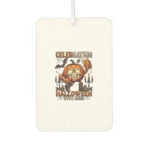 Celebrating Halloween Beer Skull Pumpkin Bat Candl Air Freshener