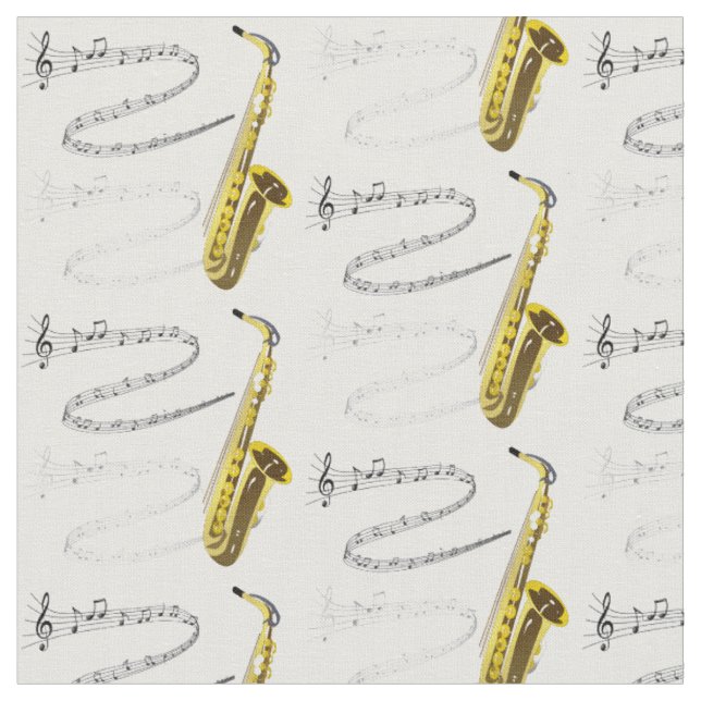 Celebrating Jazz Music Fabric (Close Up)