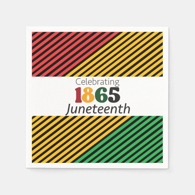 Celebrating Juneteenth Since 1865 Flag Pattern  Napkin (Front)