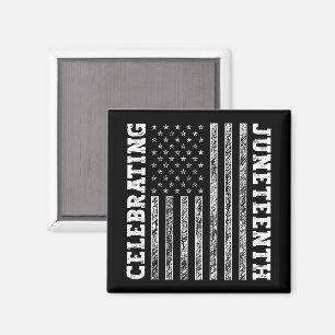Celebrating Juneteenth Vintage American Flag Cool Magnet