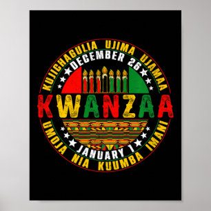 Celebrating Kwanzaa Kinara Principles Candles Pan Poster