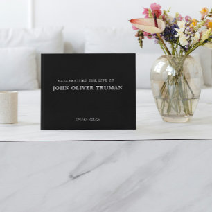 Celebrating Life of Personalized Memorial black Guest Book