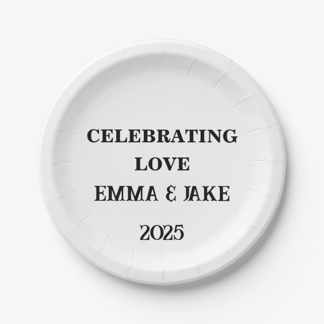 Celebrating Love Plates Custom Names & Year Weddin (Front)