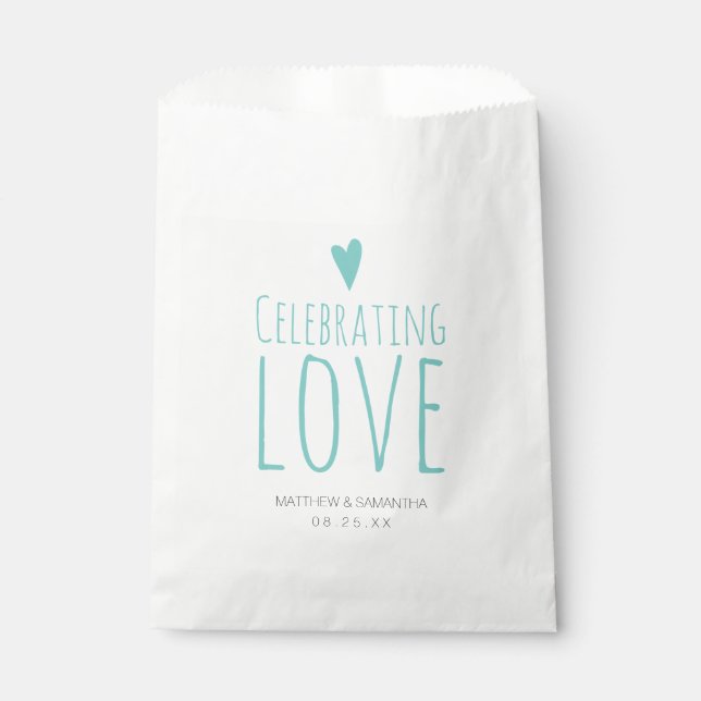 Celebrating Love Wedding Candy Bar Buffet Favour Bag (Front)