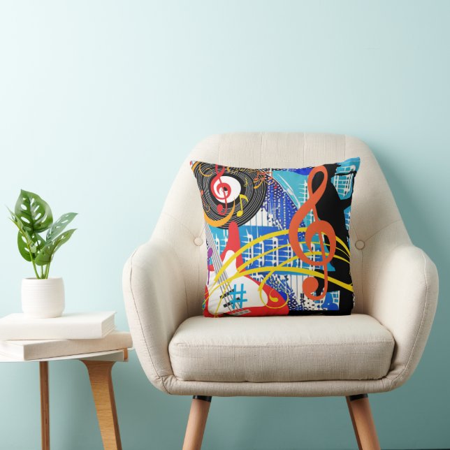 Celebrating Music Throw Pillow (Chair)