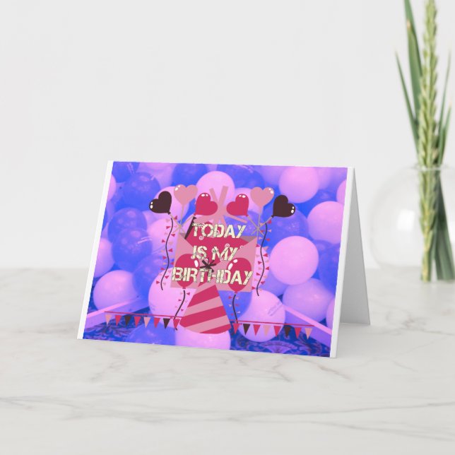 Celebrating My Joyous Birthday Blessings Card (Front)