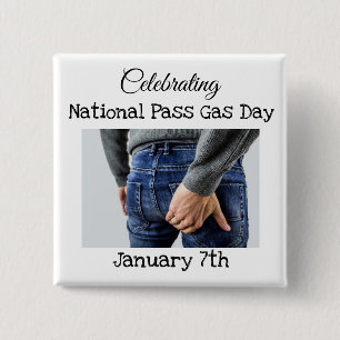 Celebrating National Pass Gas Day Button