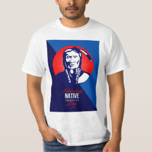 Celebrating Native American Day Retro Greeting Car T-Shirt