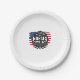 Celebrating Nurses Week 2026 Patriotic Vintage Des Paper Plate