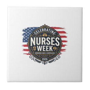 Celebrating Nurses Week 2026 Patriotic Vintage Des Tile