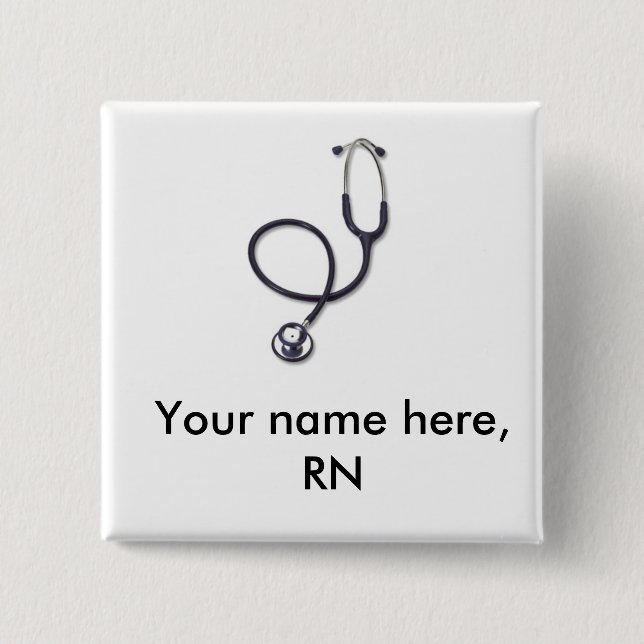Celebrating nursing and medicine 2 inch square button (Front)