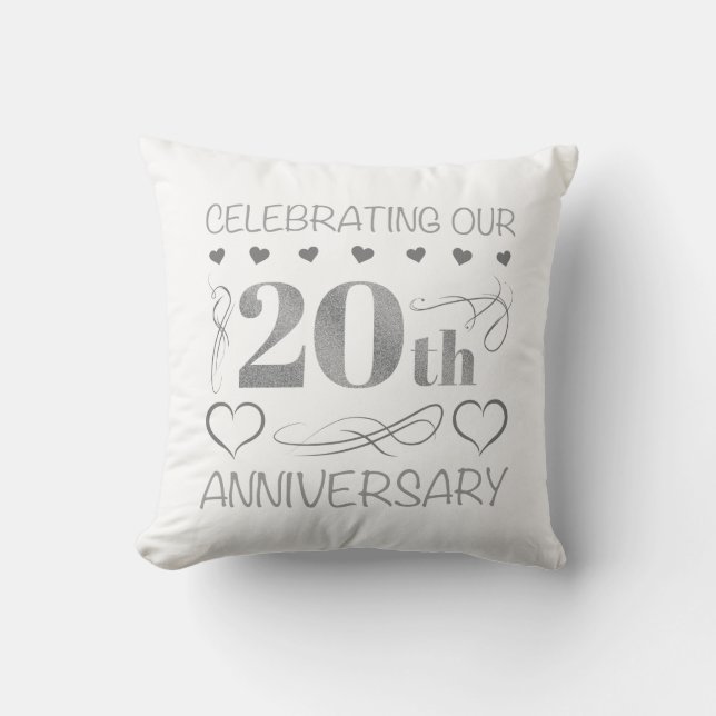 Celebrating Our 20th Anniversary Throw Pillow (Front)