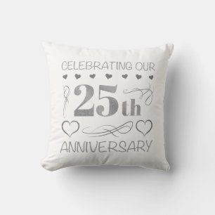 Celebrating Our 25th Anniversary Throw Pillow