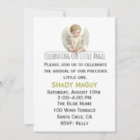 Celebrating Our Little Angel Baby Shower Invitatio