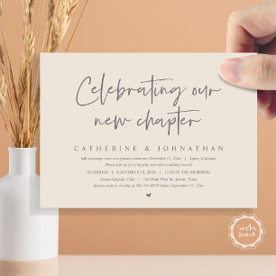 Celebrating Our New Chapter, Elopement Brunch Invitation