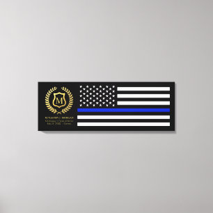 Celebrating Service Years Personalized Police Canvas Print