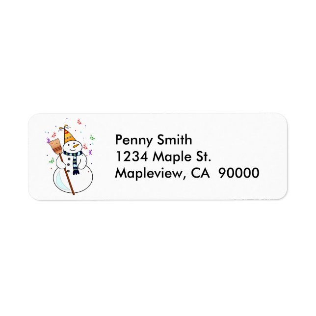 Celebrating Snowman Address Labels (Front)