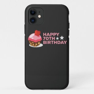 celebrating the 70th birthday design with cake iPhone 11 case