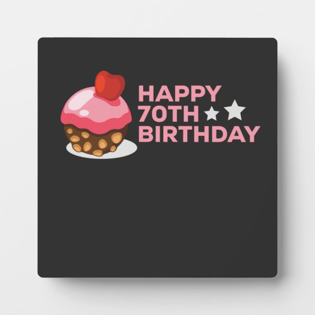 celebrating the 70th birthday design with cake plaque (Front)