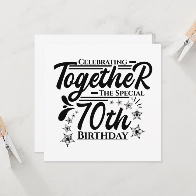 celebrating the 70th birthday invitation (Front/Back In Situ)