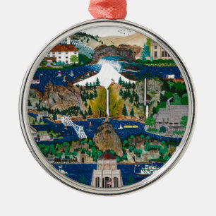 Celebrating the Columbia River Gorge Metal Ornament