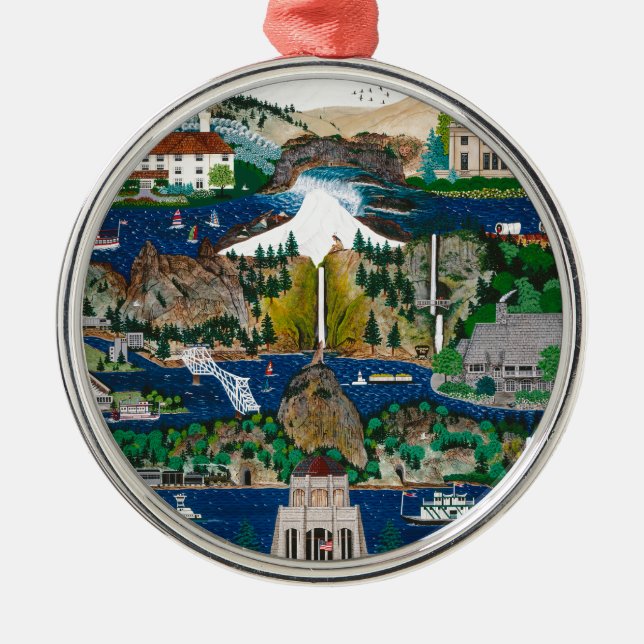 Celebrating the Columbia River Gorge Metal Ornament (Front)