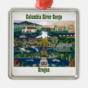 Celebrating the Columbia River Gorge Metal Ornament