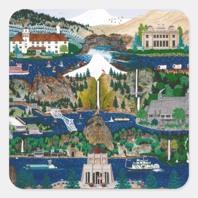 Celebrating the Columbia River Gorge Square Sticker (Front)
