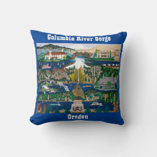 Celebrating the Columbia River Gorge Throw Pillow