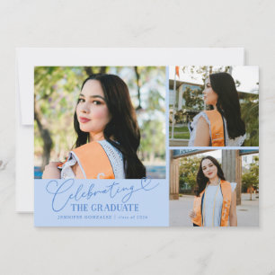 Celebrating the Graduate Icy Blue Multi Photo Announcement