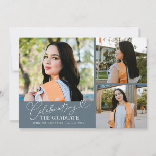Celebrating the Graduate Slate Blue Multi Photo Announcement