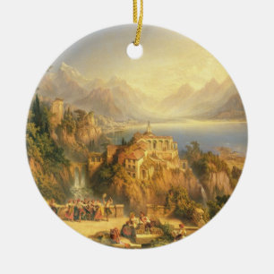 Celebrating the Grape Harvest, Lake Orta, North It Ceramic Ornament