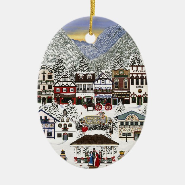 Celebrating the Holidays in Leavenworth Ceramic Ornament (Front)