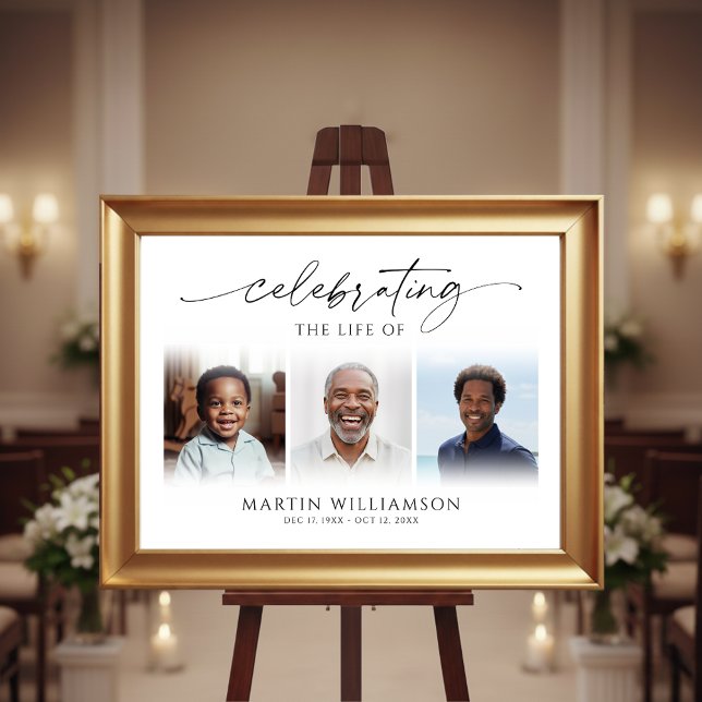 Celebrating the Life 3 Photos Memorial Poster (Creator Uploaded)