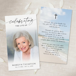 Celebrating the Life Beach Photo Memorial Cards