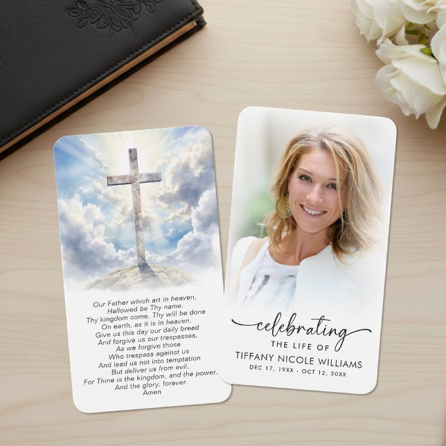Celebrating the Life Cross Lords Prayer Cards (Creator Uploaded)