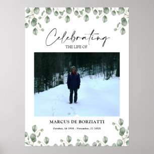 Celebrating the life Funeral Welcome Reception Poster