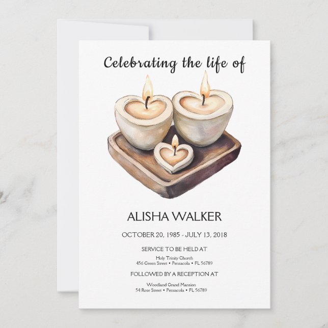 Celebrating the life Invitation, Memorial Service  Invitation (Front)