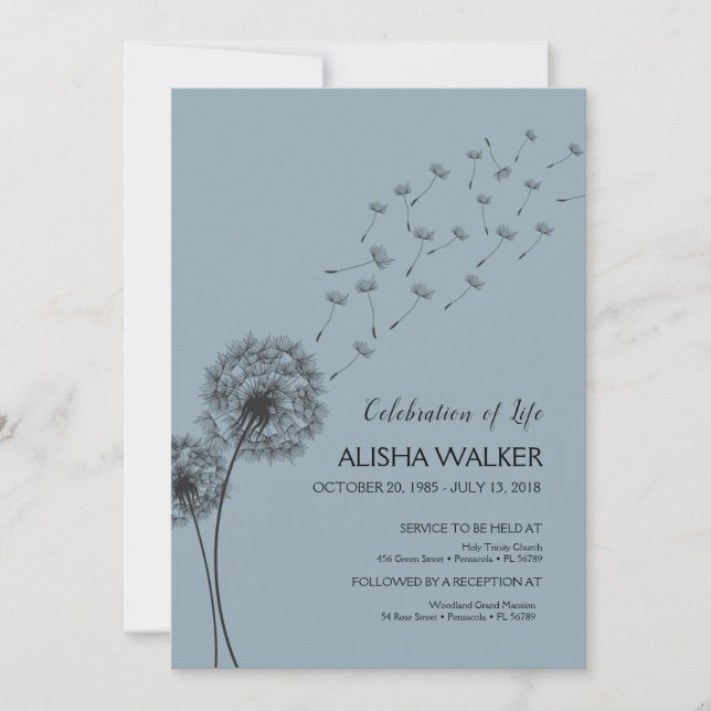 Celebrating the life Invitation, Memorial Service  Invitation (Front)