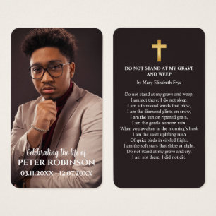Celebrating the Life Memorial Funeral Prayer Card