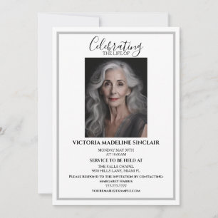 Celebrating the life of Photo Funeral Invitation
