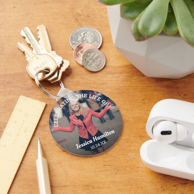 Celebrating the Life of Photo Memorial Keychain (Desk)