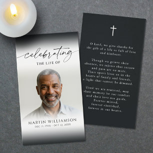 Celebrating the Life of Photo Modern Prayer Card
