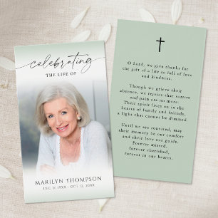 Celebrating the Life of Photo Prayer Card