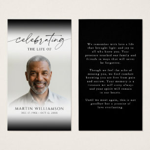 Celebrating the Life of Photo Sympathy Prayer Card