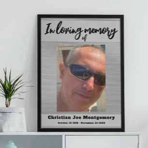 Celebrating the life Photo Funeral Foam Board Poster