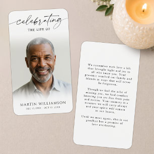 Celebrating the Life Photo Memorial Prayer Card