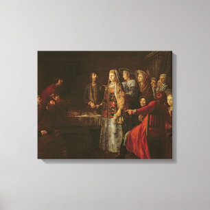 Celebrating the Wedding Agreement, 1777 Canvas Print