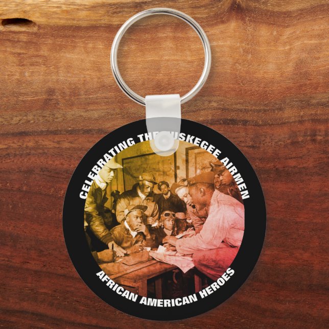 Celebrating TUSKEGEE AIRMEN Black History Heroes Keychain (Front)