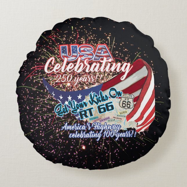 celebrating USA 250 fireworks throw pillow (Front)